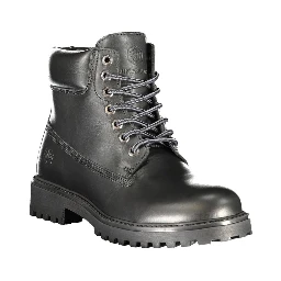 Black Leather Men Sneaker