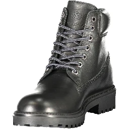 Black Leather Men Sneaker
