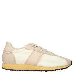 Beige Fabric Athletic Sneakers