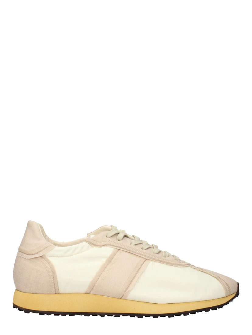 Beige Fabric Athletic Sneakers