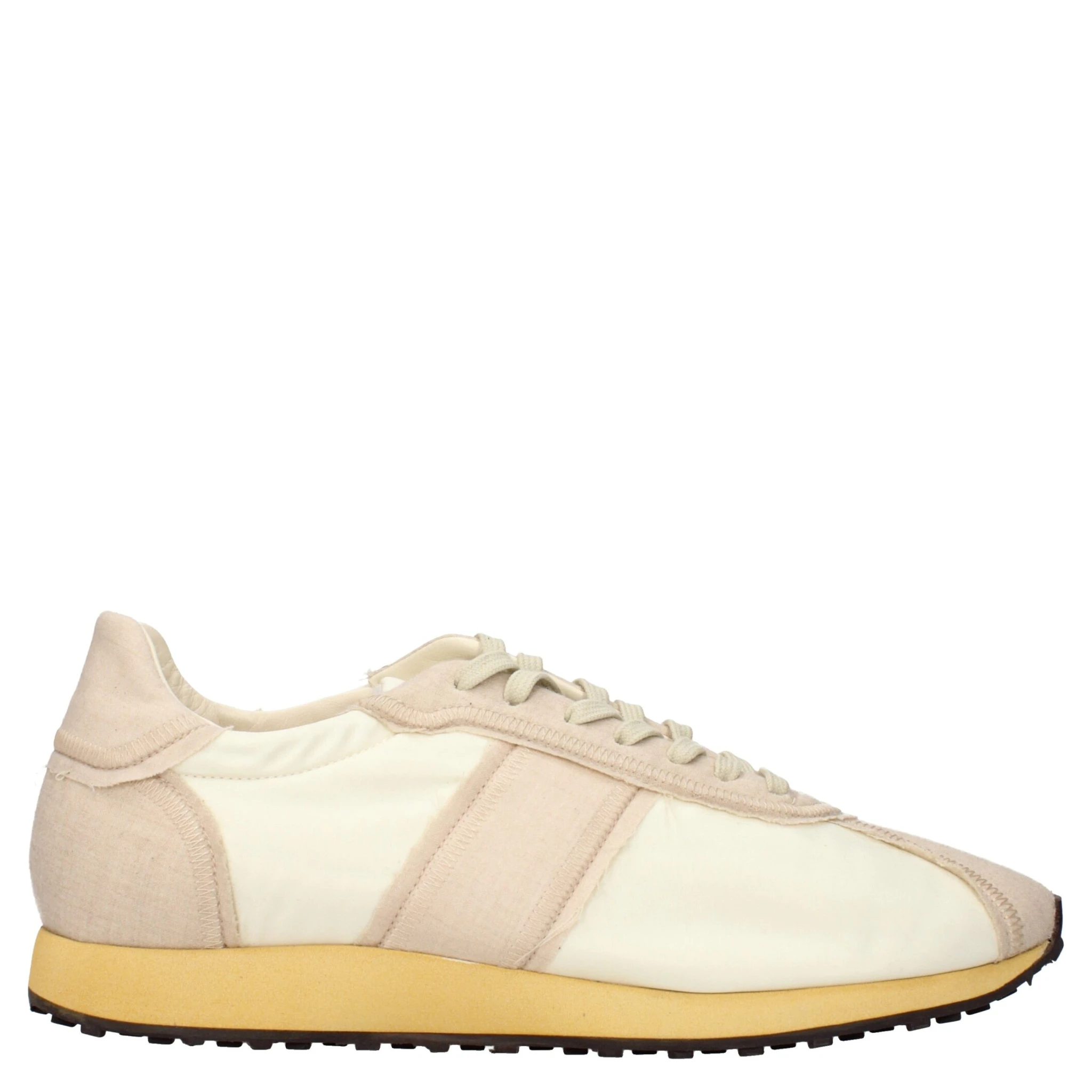 Beige Fabric Athletic Sneakers