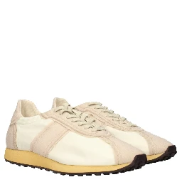 Beige Fabric Athletic Sneakers