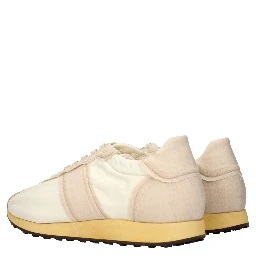 Beige Fabric Athletic Sneakers