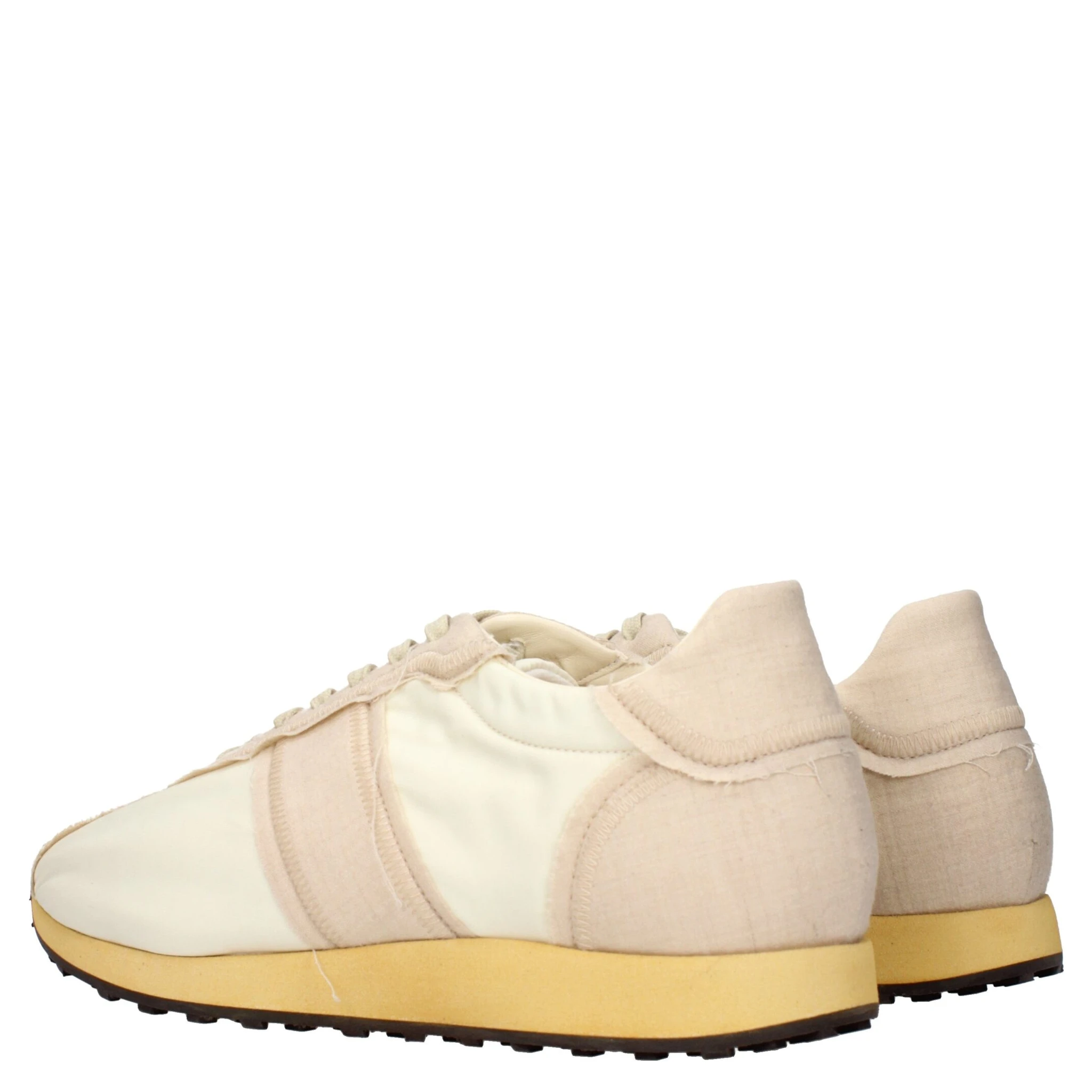 Beige Fabric Athletic Sneakers