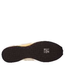 Beige Fabric Athletic Sneakers