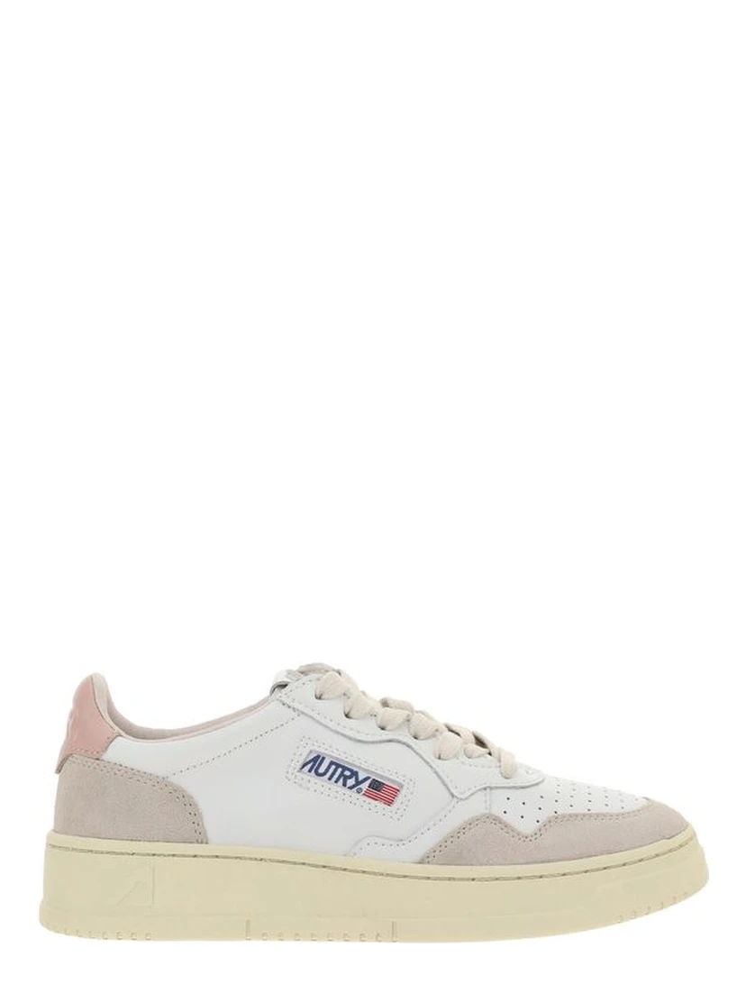 White Leather Low Top Sneakers