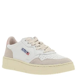 White Leather Low Top Sneakers