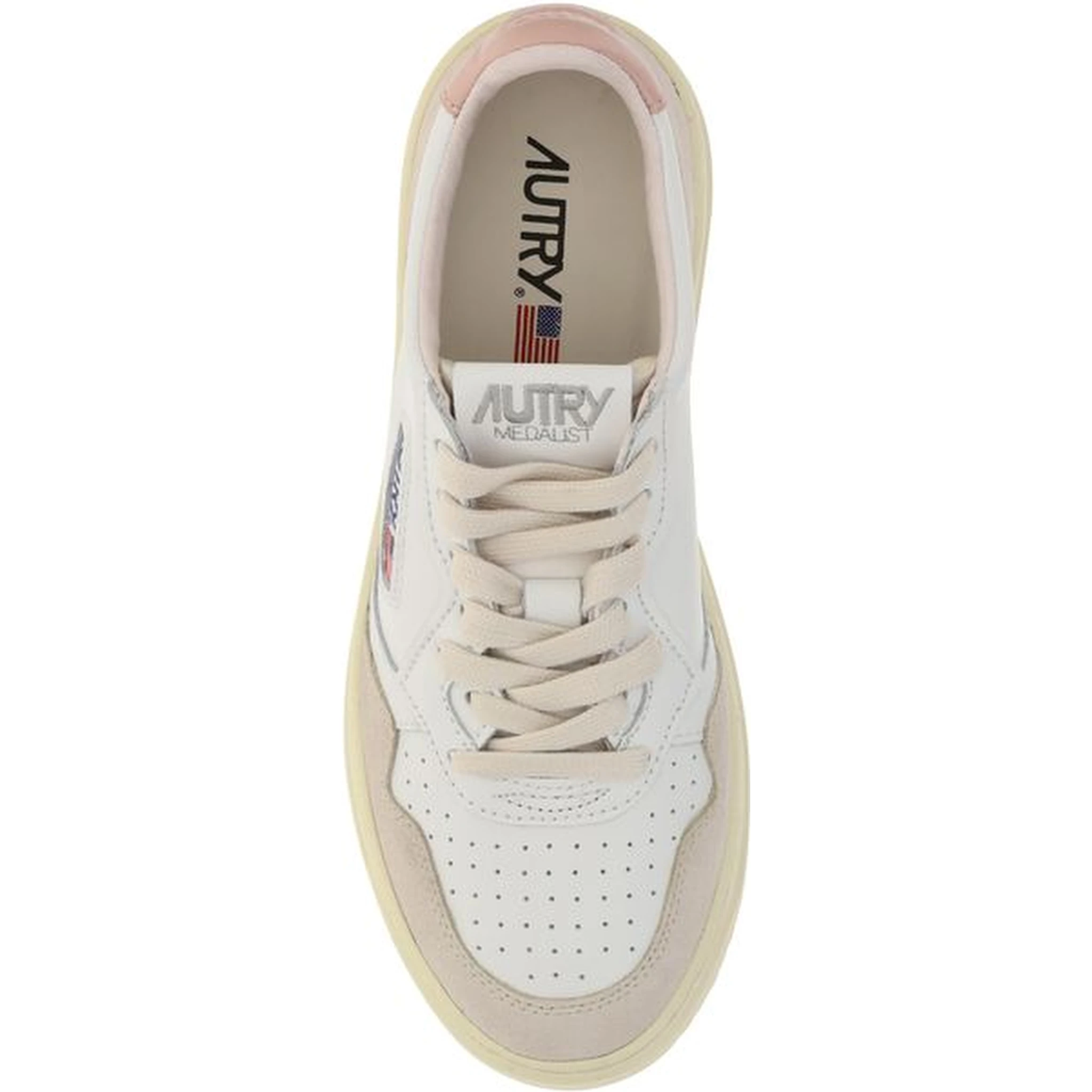 White Leather Low Top Sneakers
