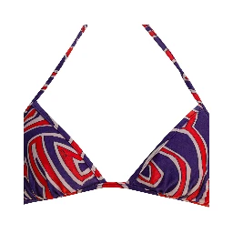 Labirinto print triangle bikini top