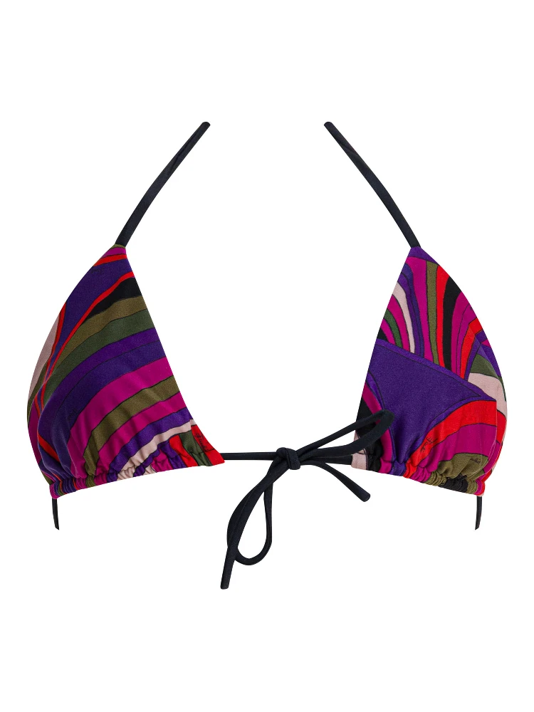Iride print triangle bikini top