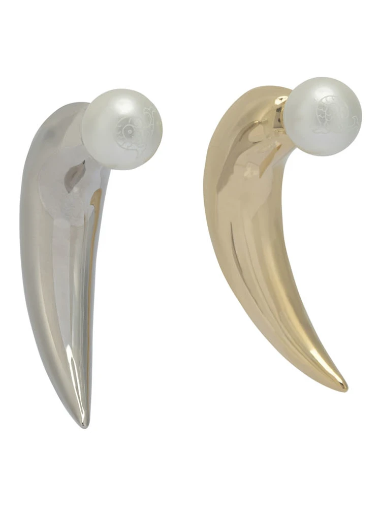 Horn earrings with pearl