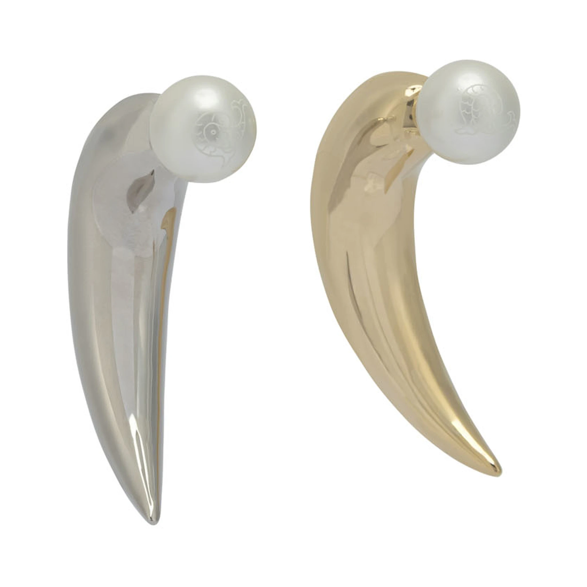 Horn earrings with pearl