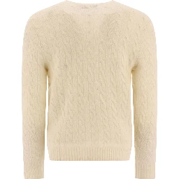 Wool and cashmere crewneck sweater with logo
