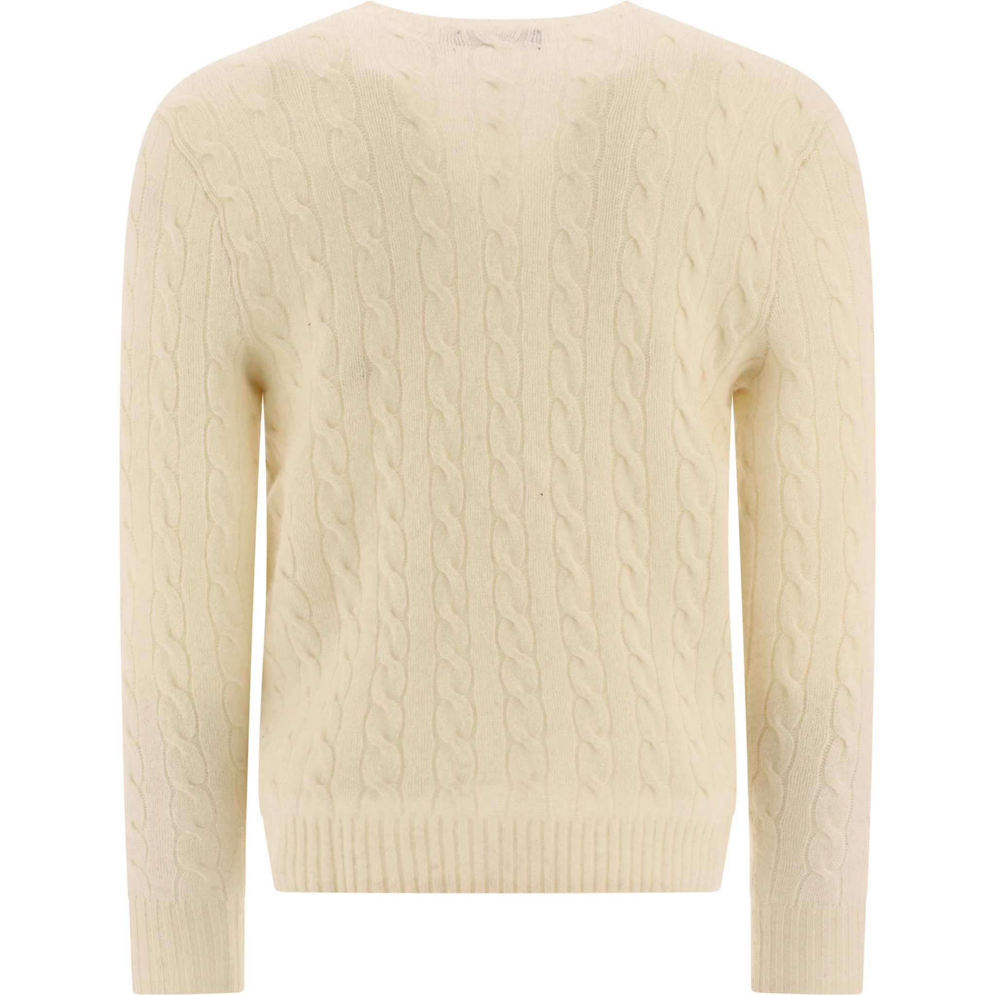 Wool and cashmere crewneck sweater with logo