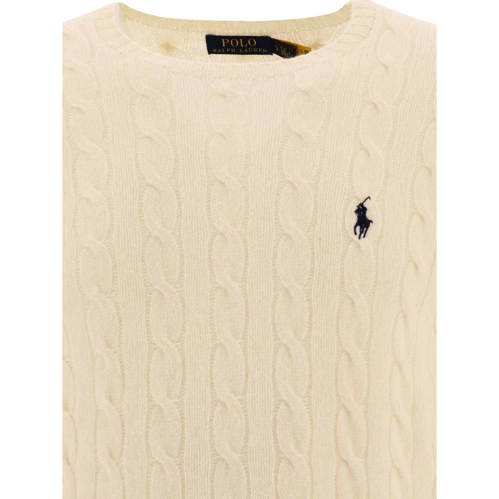 Wool and cashmere crewneck sweater with logo