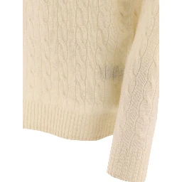 Wool and cashmere crewneck sweater with logo