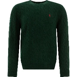 Wool and cashmere crewneck sweater with logo