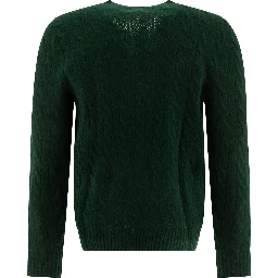 Wool and cashmere crewneck sweater with logo