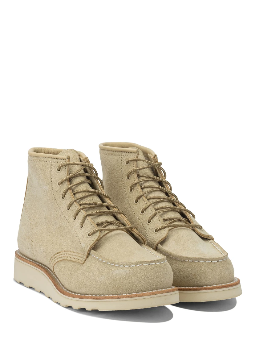 "6 Moc Toe 3328 Cream Abilen" Lace-up ankle boots