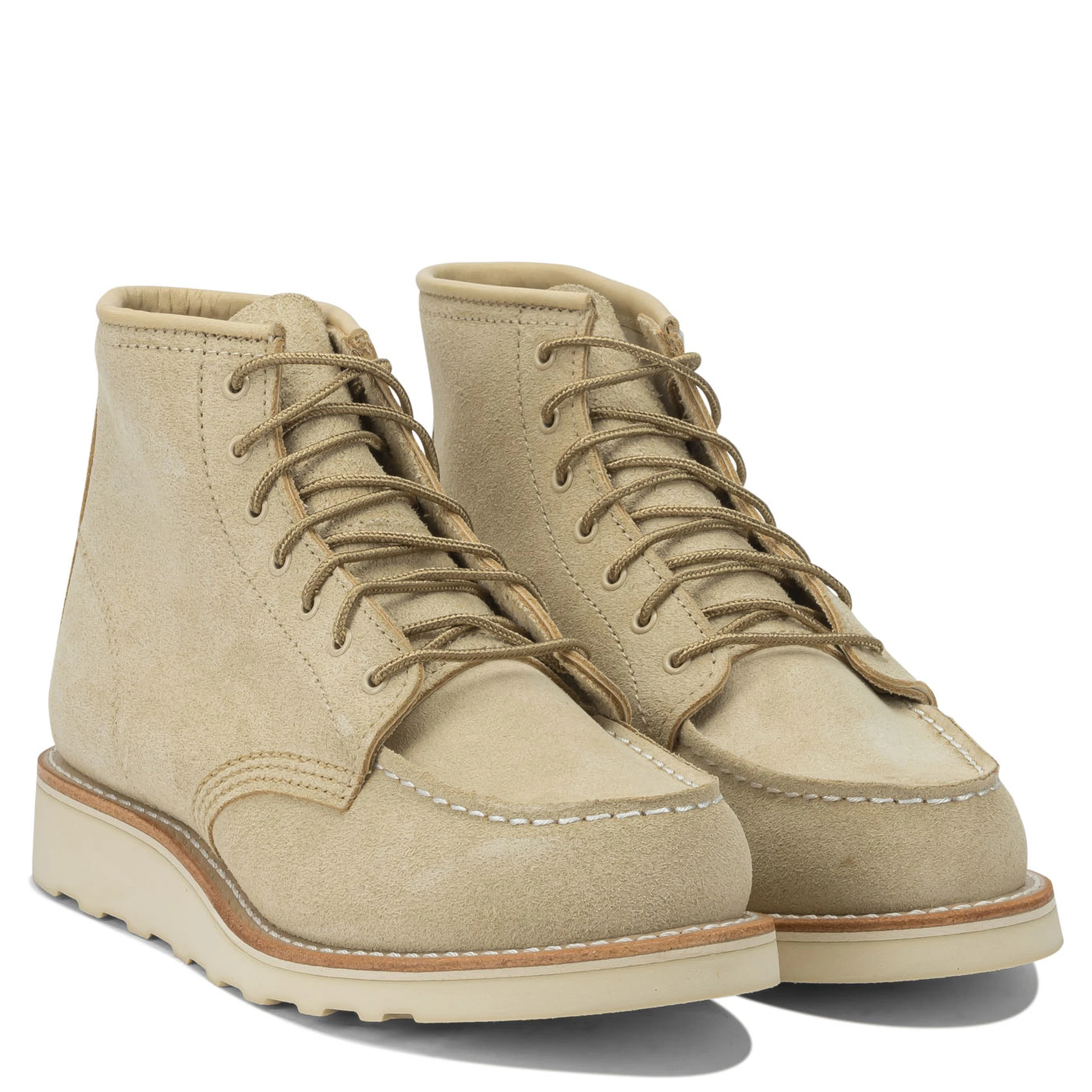 "6 Moc Toe 3328 Cream Abilen" Lace-up ankle boots