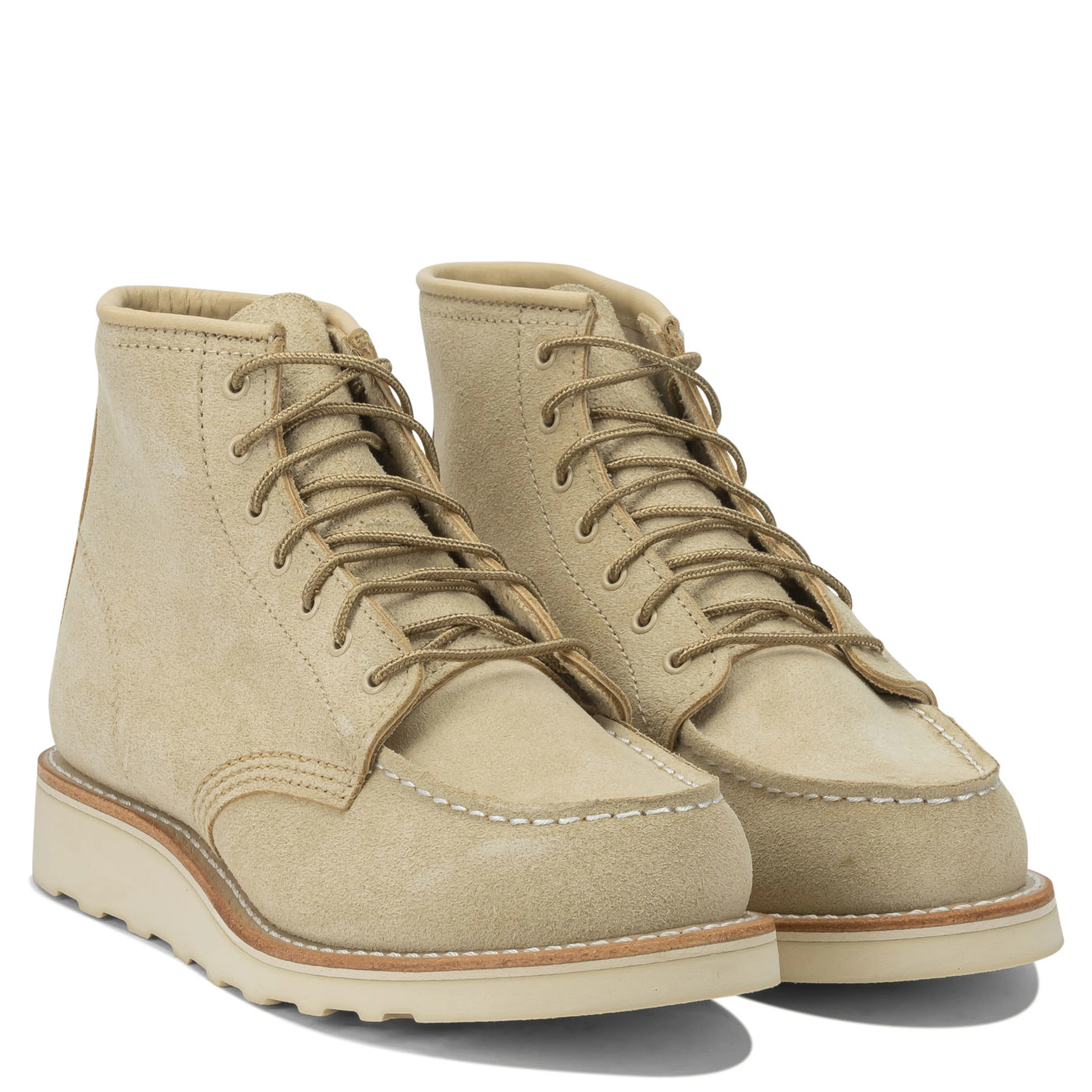 حذاء بوت للكاحل برباط، موديل "6 Moc Toe 3328 Cream Abilen".