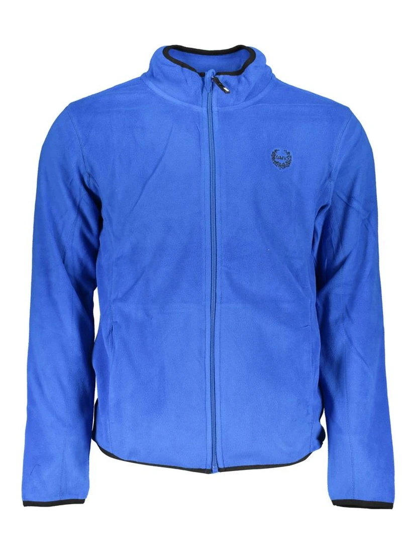 Blue Cotton Men Sweater