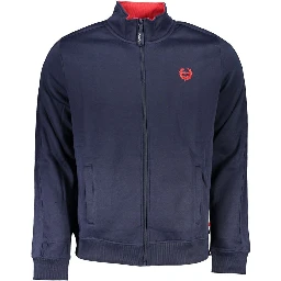 Blue Polyester Men Sweatshirt