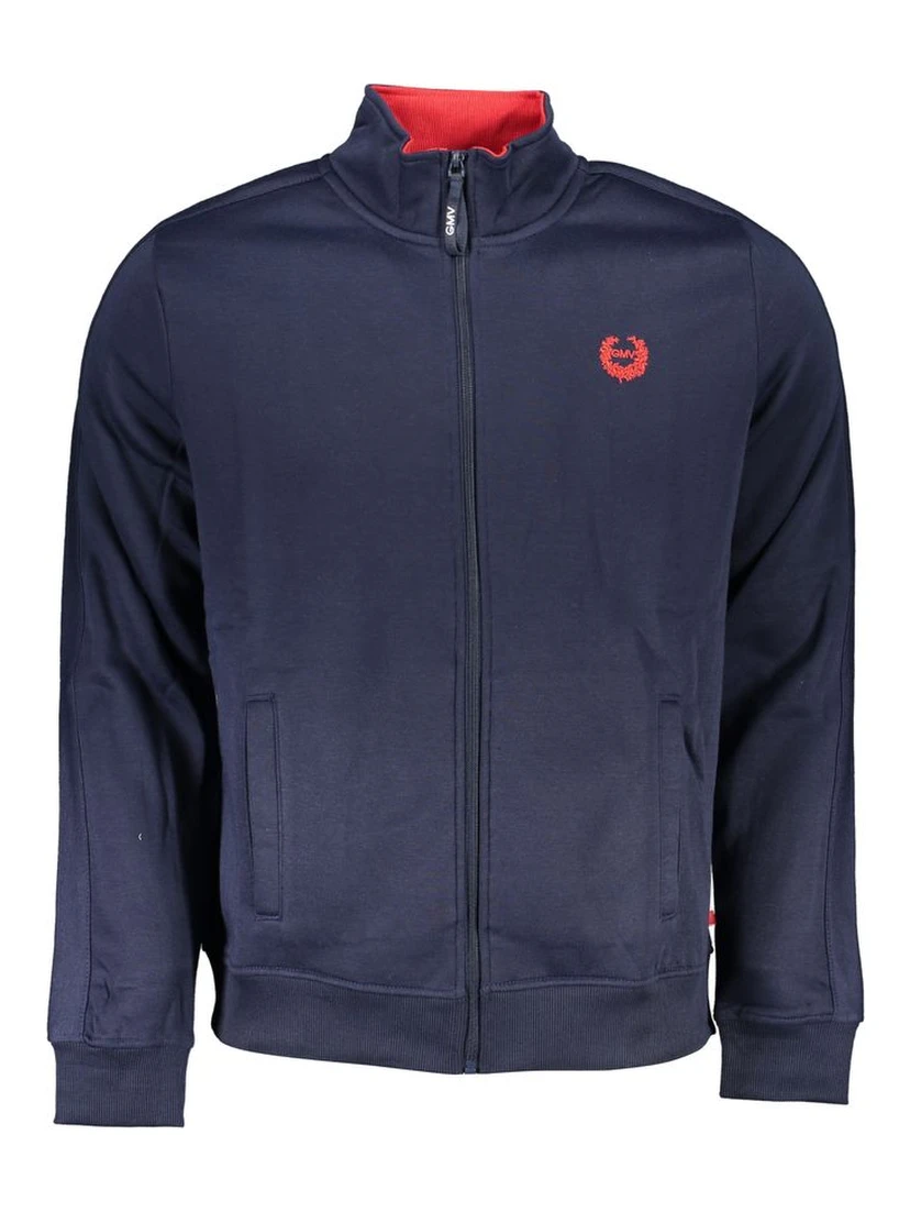 Blue Polyester Men Sweatshirt