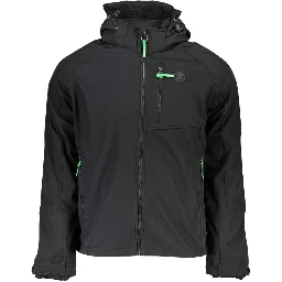 Black Polyester Men's Jacket