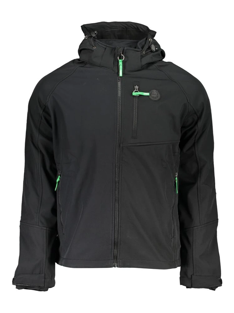 Black Polyester Men's Jacket