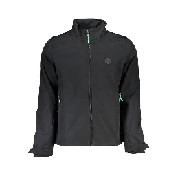 Black Polyester Jackets & Coat