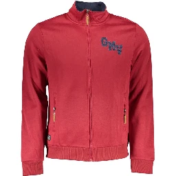 Red Polyester Men Sweatshirt