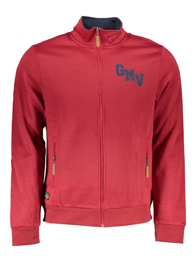 Red Polyester Men Sweatshirt
