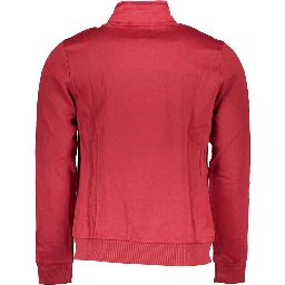 Red Polyester Men Sweatshirt