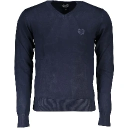 Blu Viscosa Uomo Maglia