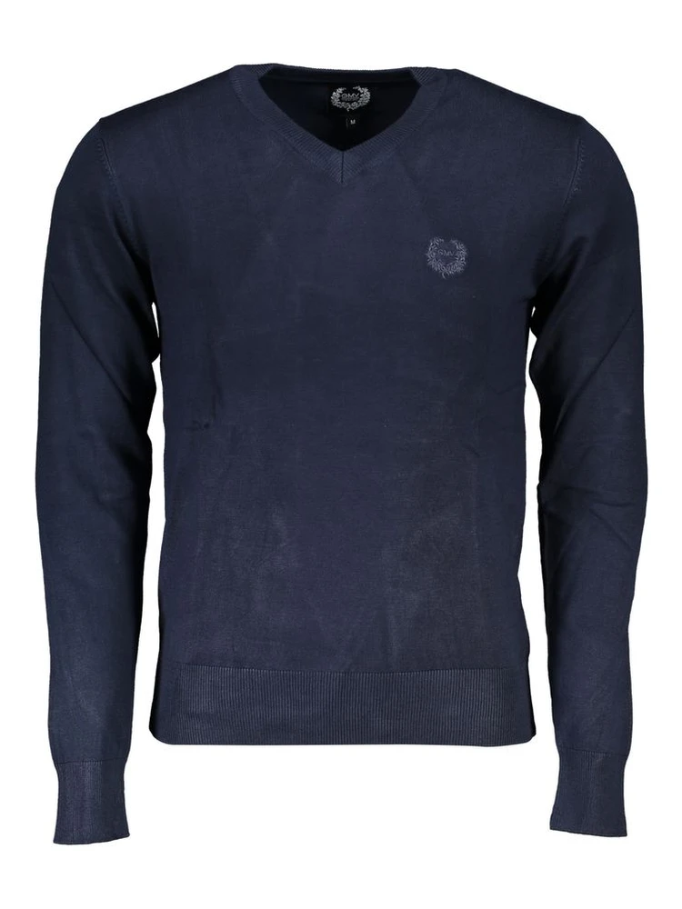 Blu Viscosa Uomo Maglia