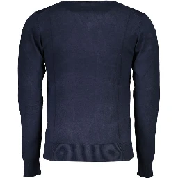 Blu Viscosa Uomo Maglia