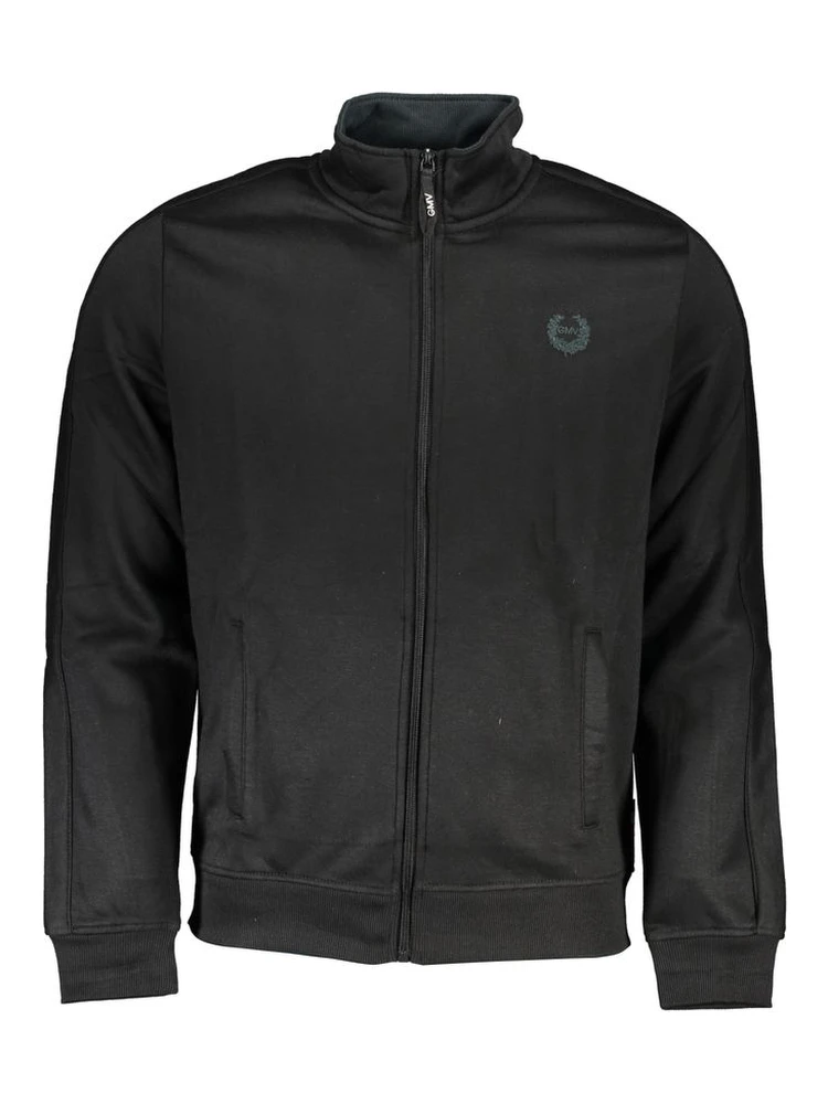 Black Polyester Men Sweatshirt