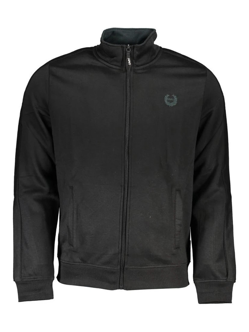 Black Polyester Men Sweatshirt