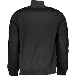 Black Polyester Men Sweatshirt