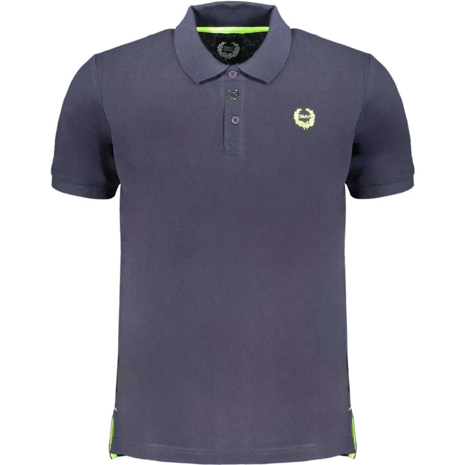 Blue Cotton Men Polo