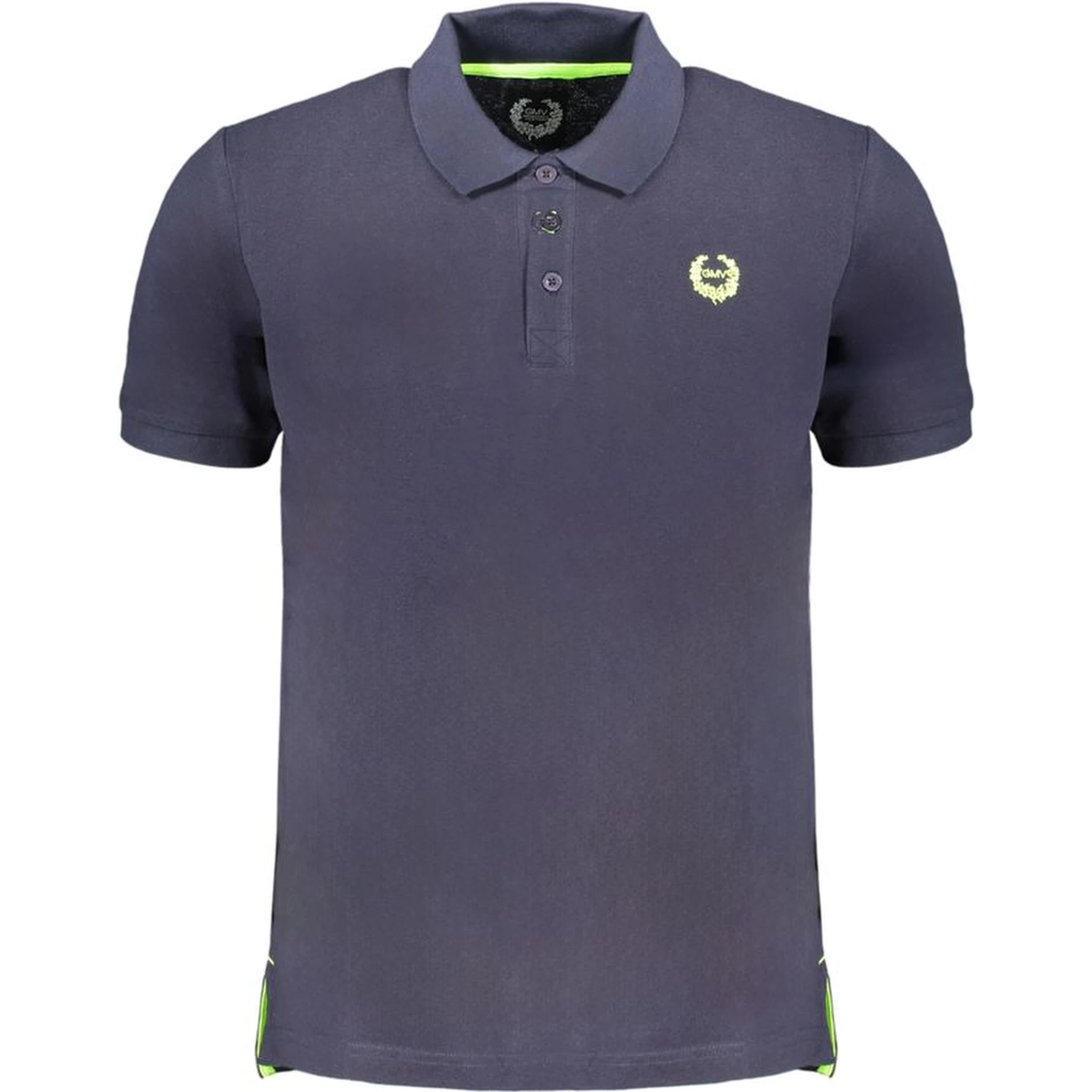 Blue Cotton Men Polo