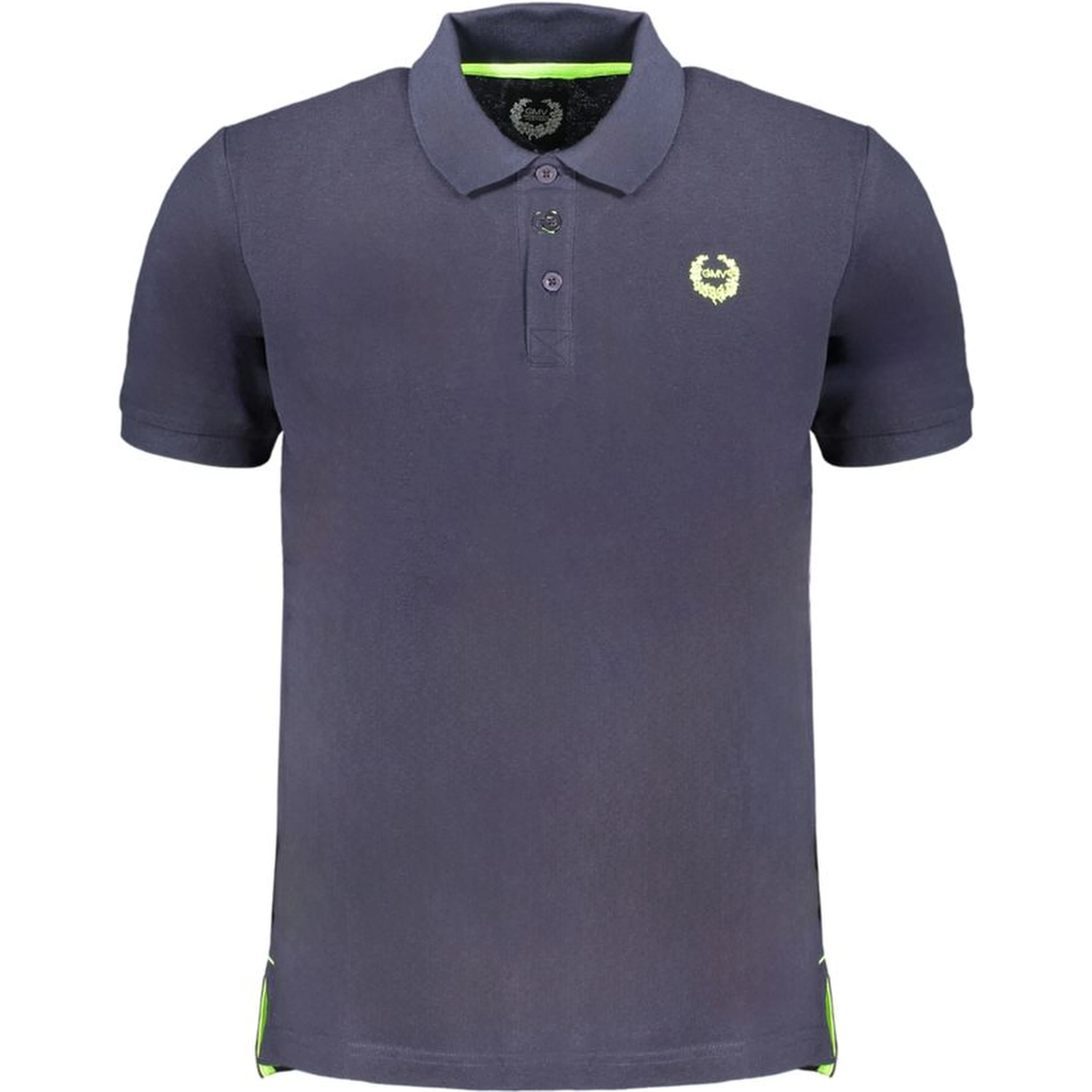 Blue Cotton Men Polo