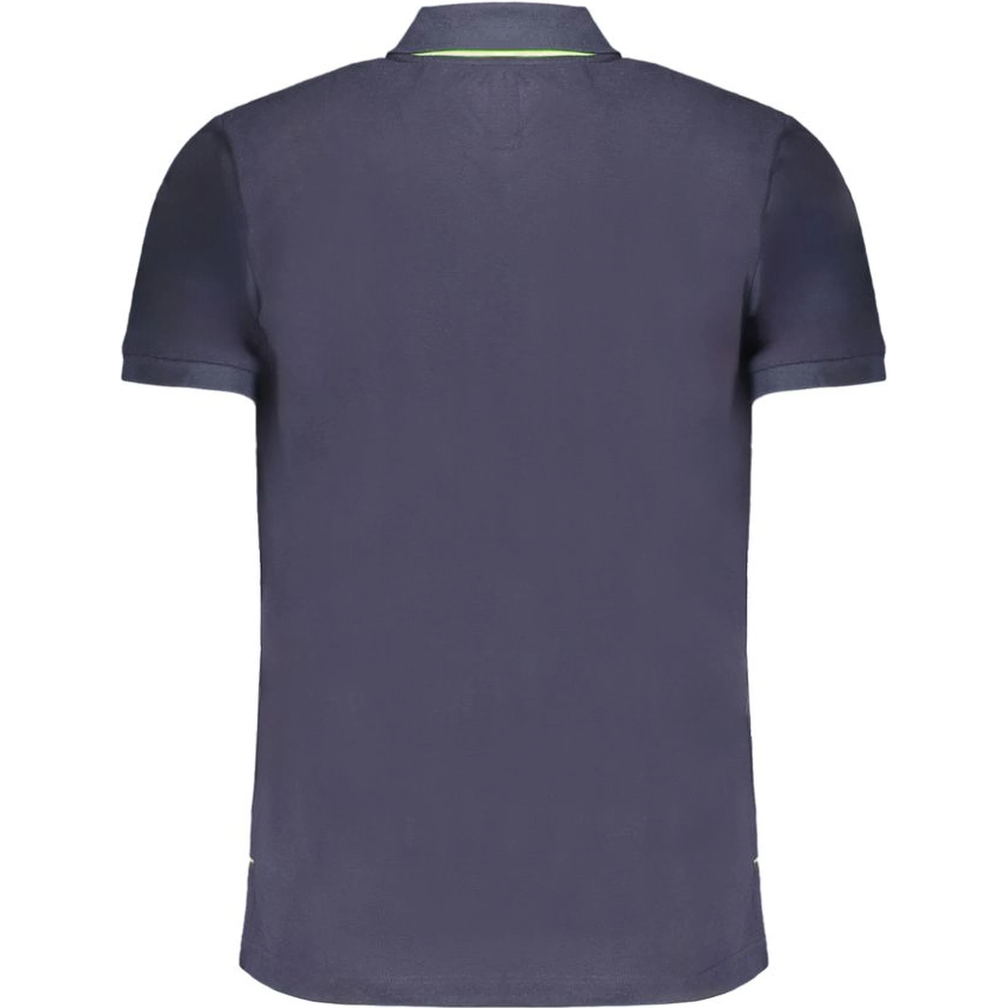 Blue Cotton Men Polo