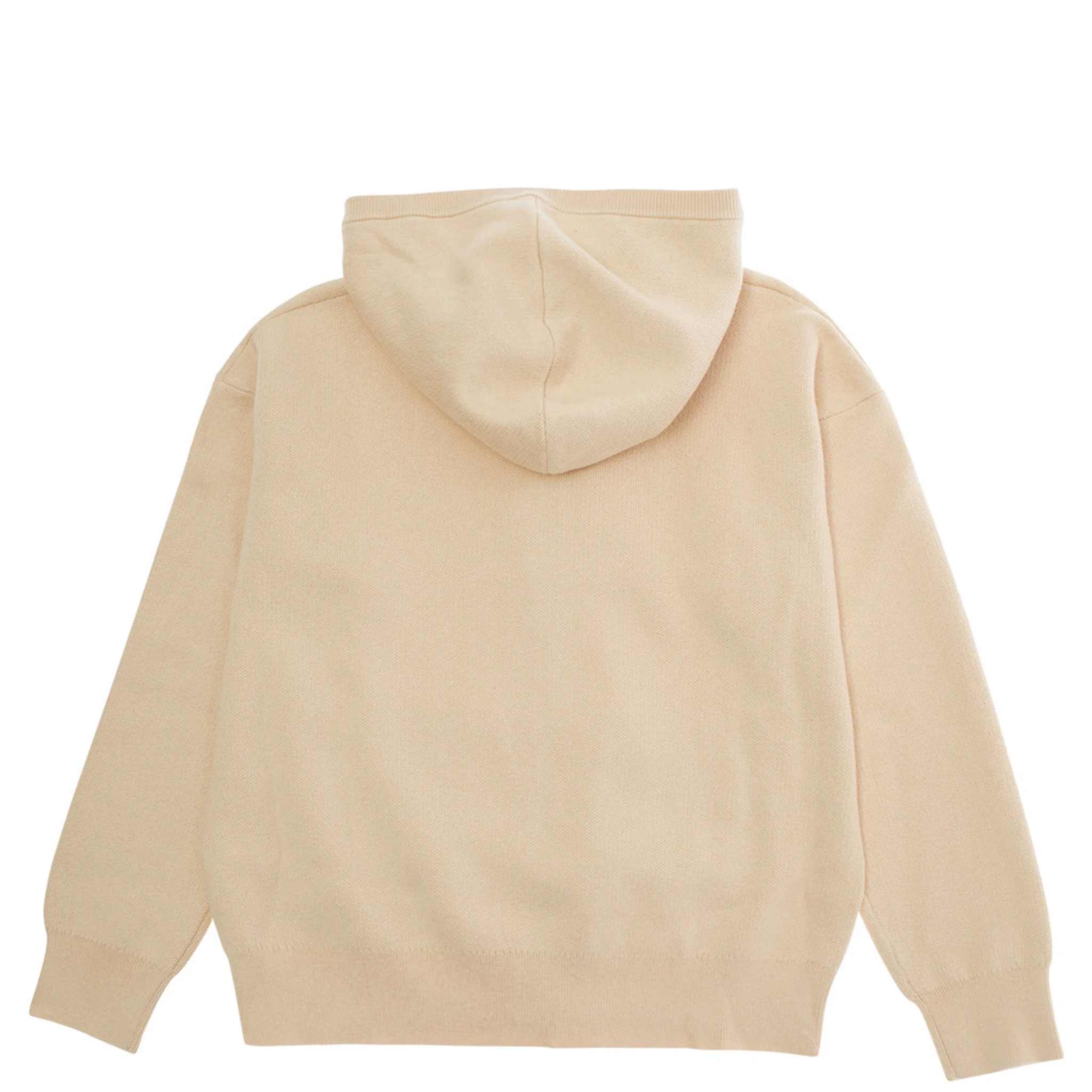 Beige Sweatshirt with Fixed Hood and Logo Lettering on the Front in Cotton Blend Girl