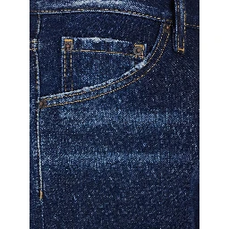 Cool Guy Blue Jeans with Logo Patch on the Rear and Ripped Details in Denim Man