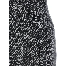 Grey Trousers with Belt Loops and Ironed Pleat in Virgin Wool Woman