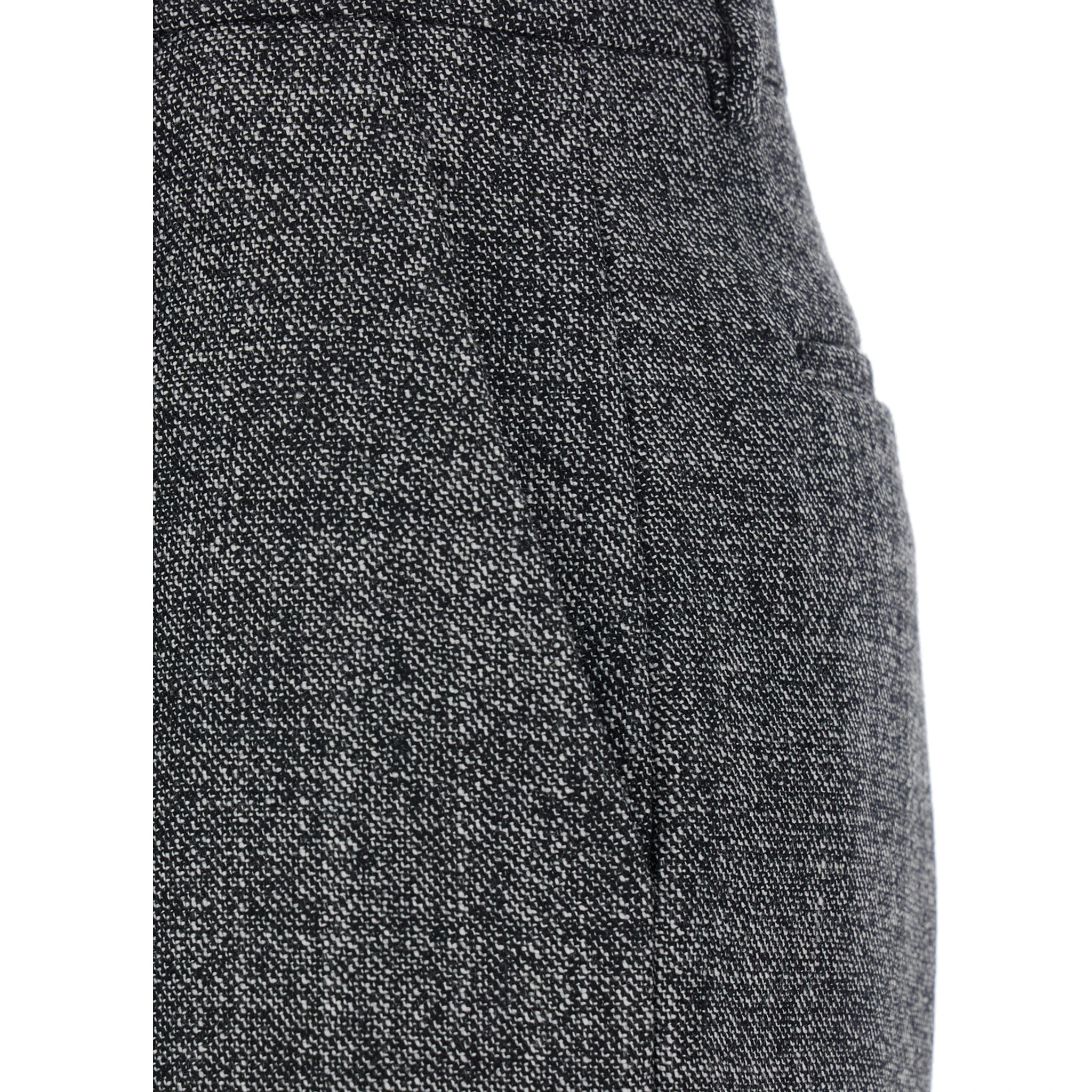Grey Trousers with Belt Loops and Ironed Pleat in Virgin Wool Woman
