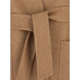 Harold Beige Coat with Front Belt Closure in Wool Woman