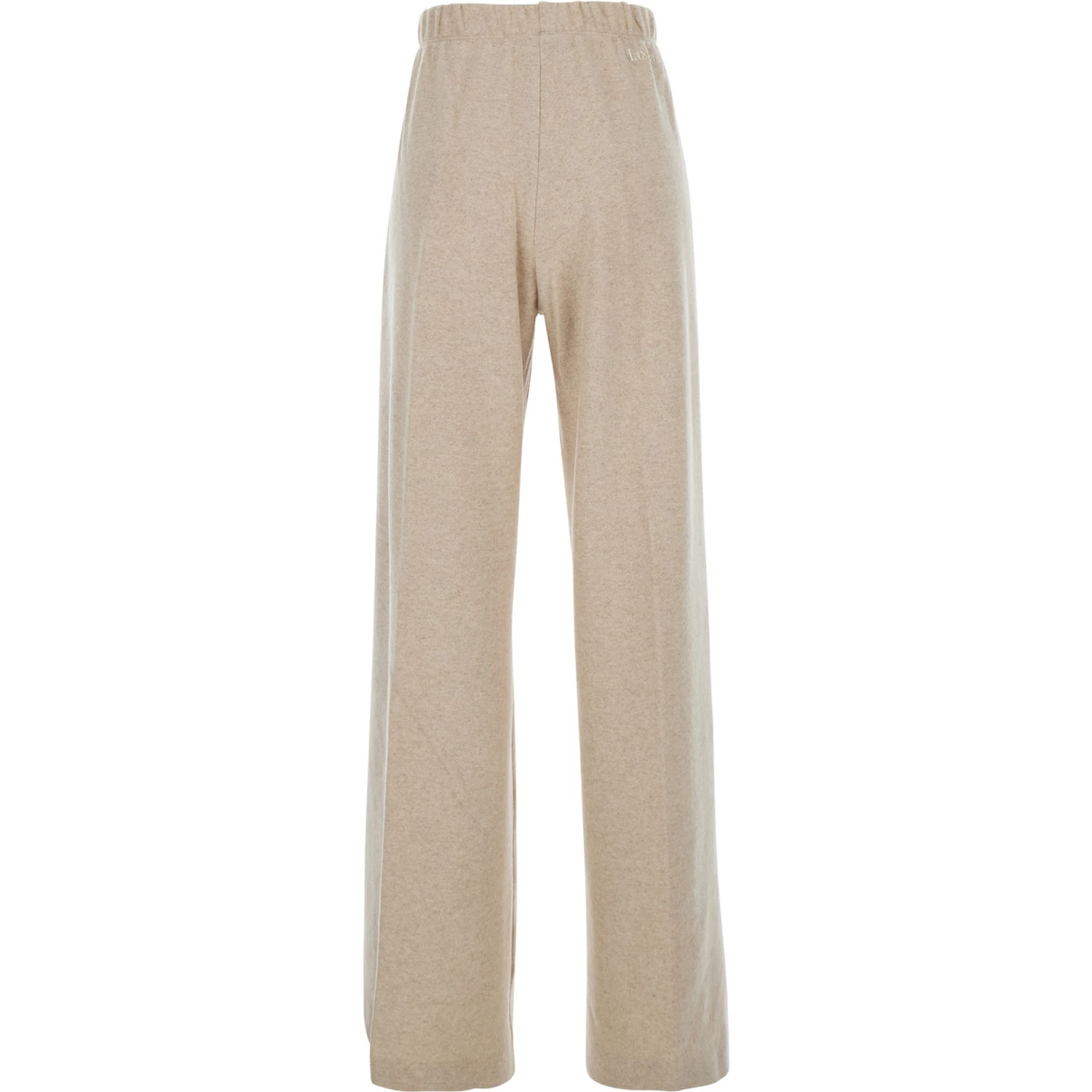 Micenea Beige Trousers with Pleats on the Front and Logo Lettering on the Back in Cashmere Woman